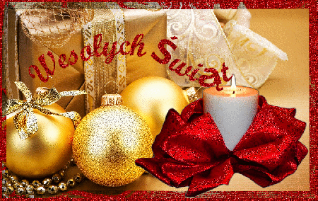 Brokatowa kartka Wesołych Świąt